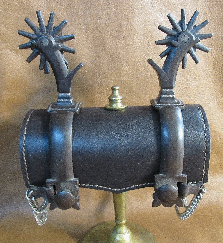 E Garcia Silver Spurs Target Pattern Brown Finish