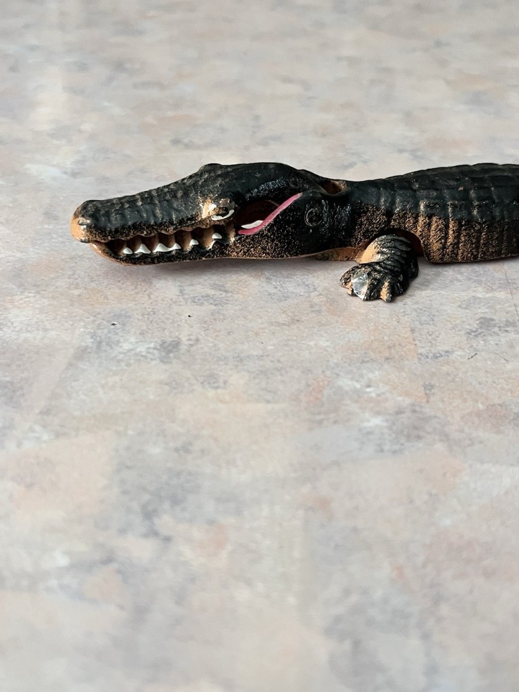 Vintage Cast Iron small Alligator original paint Nutcracker