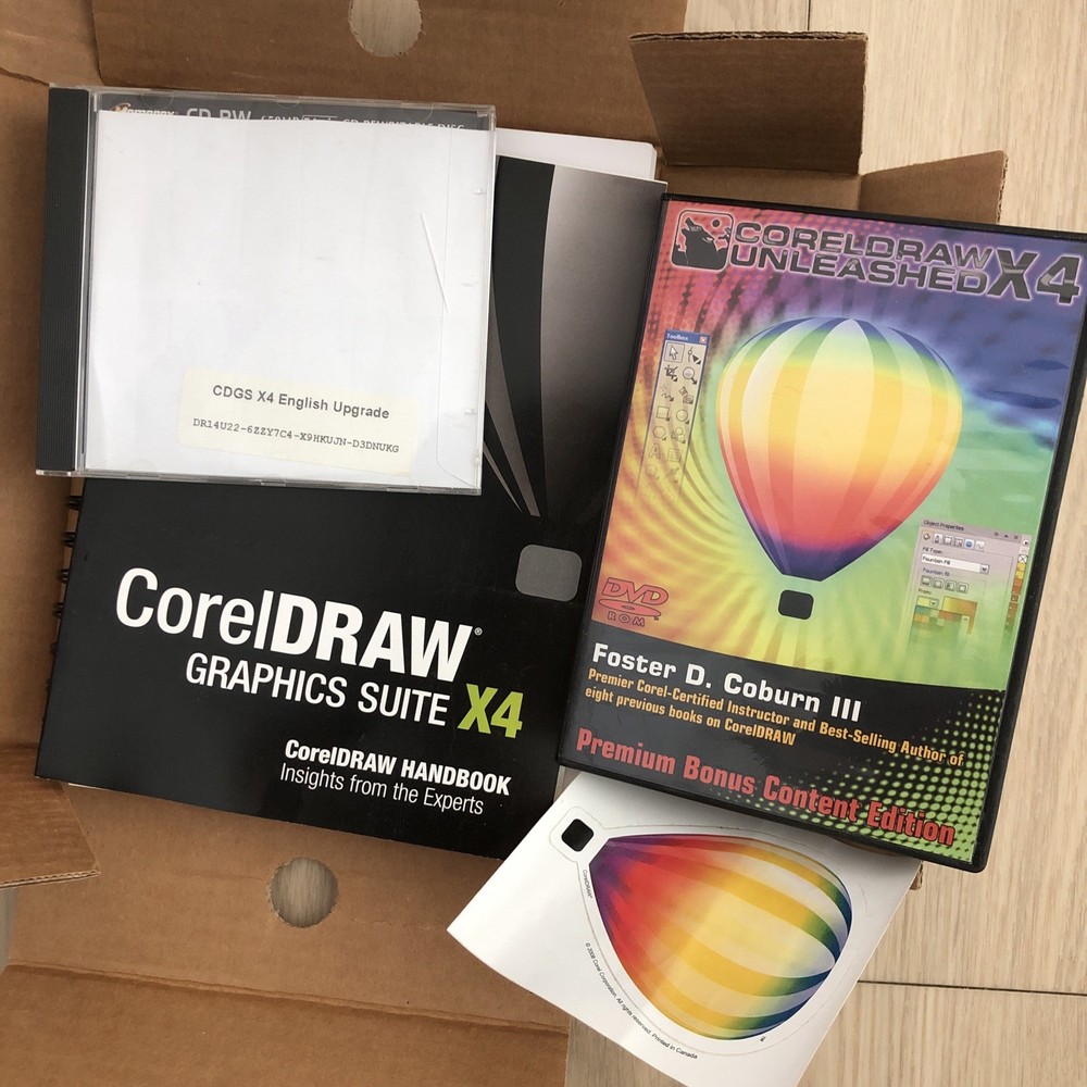 CorelDRAW Graphics Suite X4 Software Upgrade Version In Retail Box Open Beat Up
