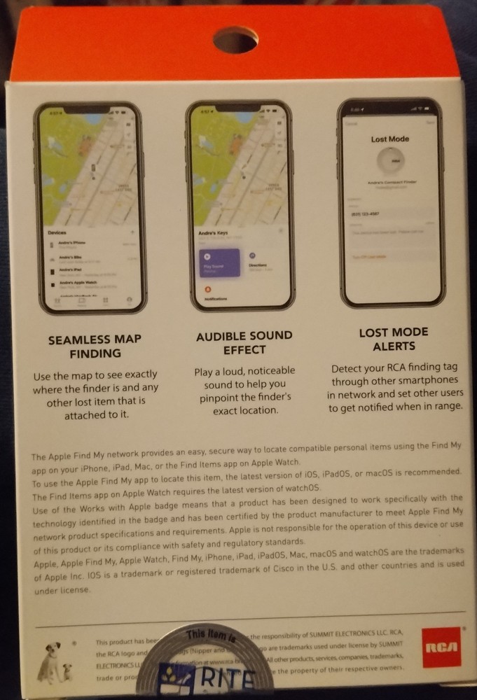 RCA Compact Tags 2 Pack For iPhone iPad Mac New in Box