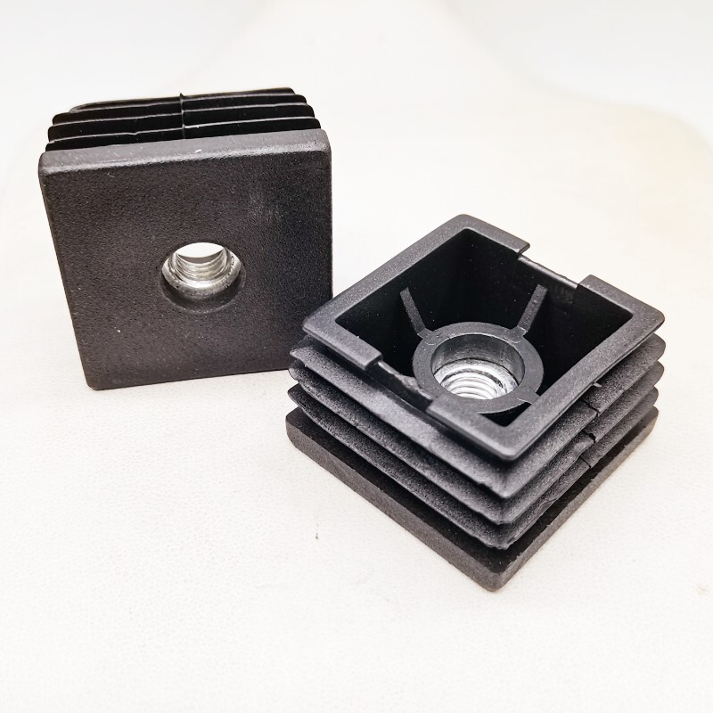 4Pcs 1.5"x1.5" Caster Insert with Thread, Square M8 Thread for Furniture