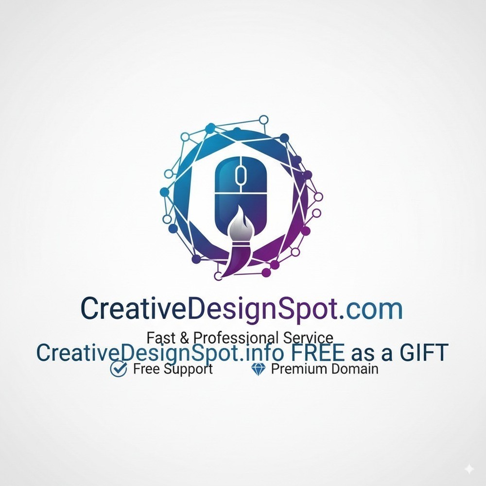 CreativeDesignSpot.com – Premium .COM Design Domain + Free .INFO