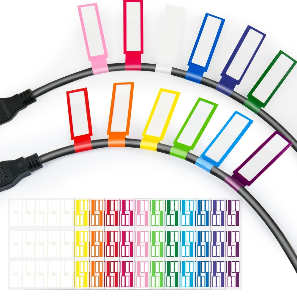 360Pcs Waterproof Cable Labels Tags Write On Stickers Identification Wire Labels
