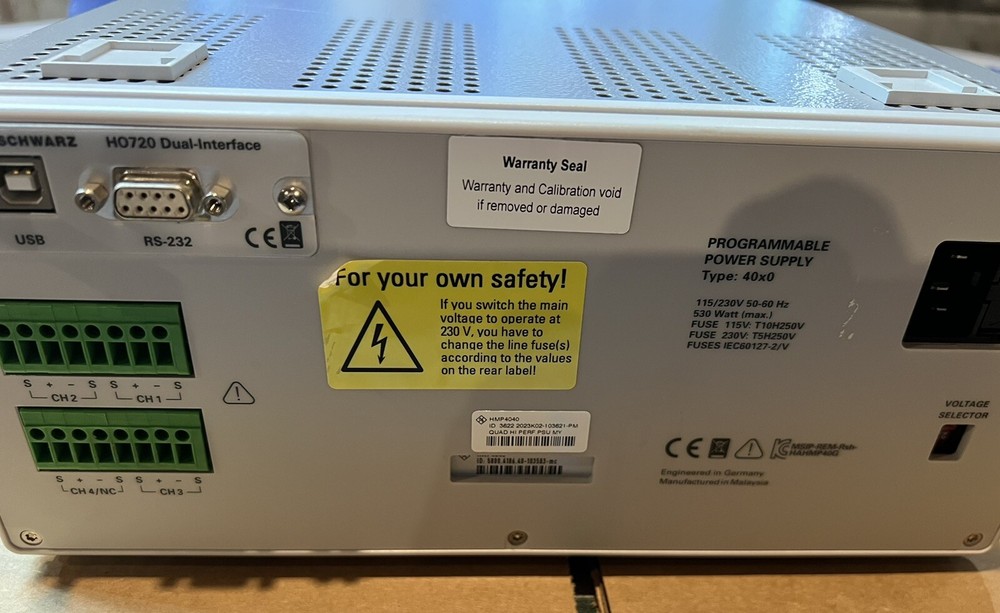 Rohde & Schwarz Programmable Power Supply - #HMP4040 with H720 Dual Interface