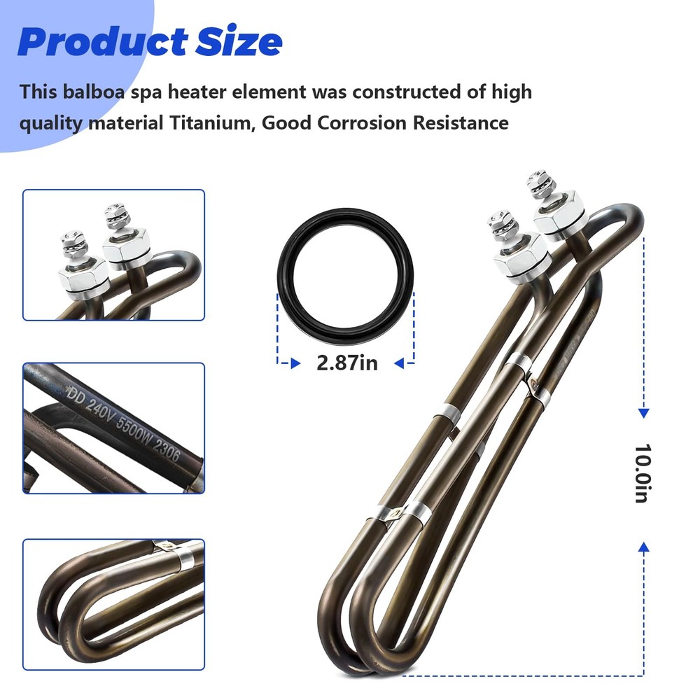 5.5KW 240V Titanium Hot Tub Spa Heating for Universal Heating Element Replace...