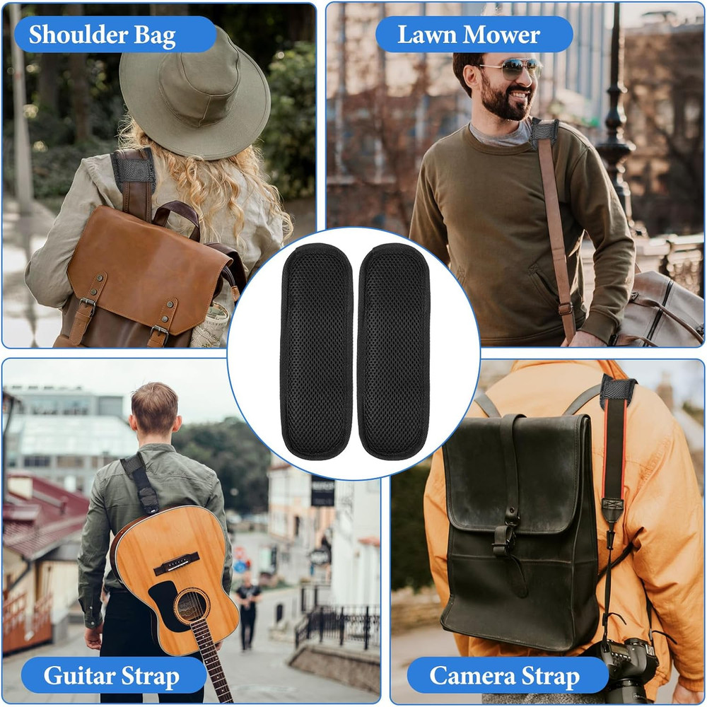 2 Pieces Shoulder Strap Pad, Black Shoulder Pad for Bag Strap Removable Backpack