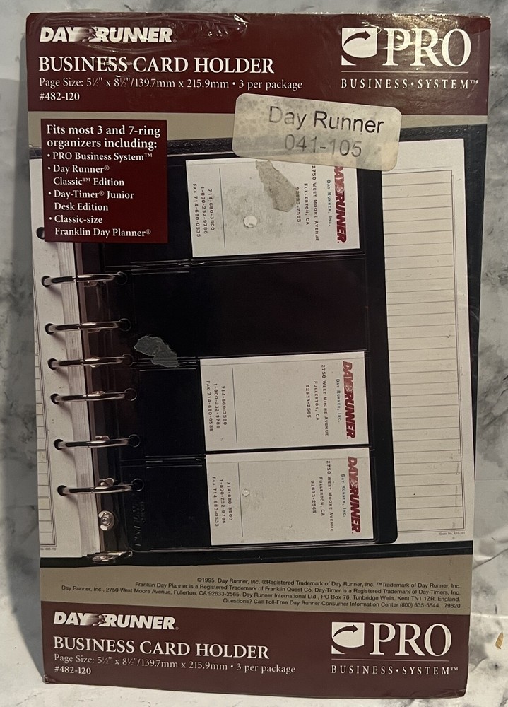 5 Pack (4 Different) Day Runner 3 Ring Organizers Including The Classic Edition