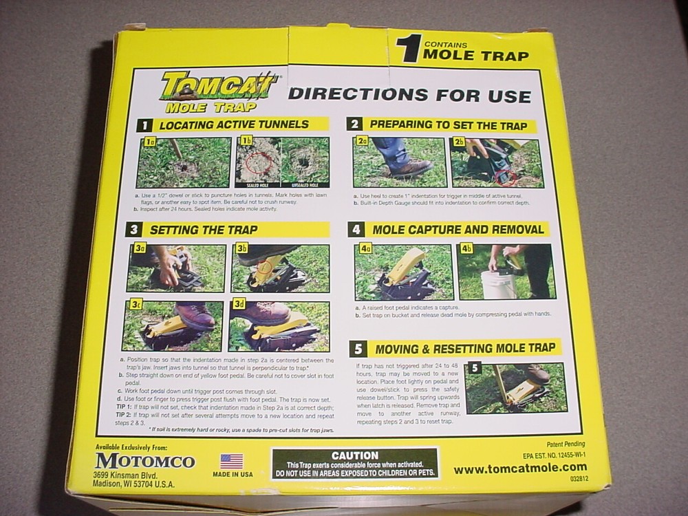 Tomcat Mole Trap Professional Grade Safe Design **NEW**