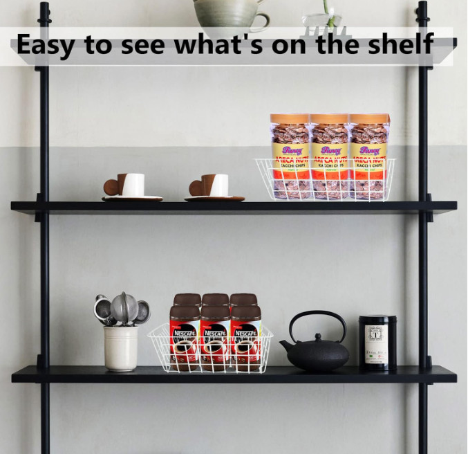 4 Pack Stackable Wire Baskets for Deep Freezer & Pantry Organization