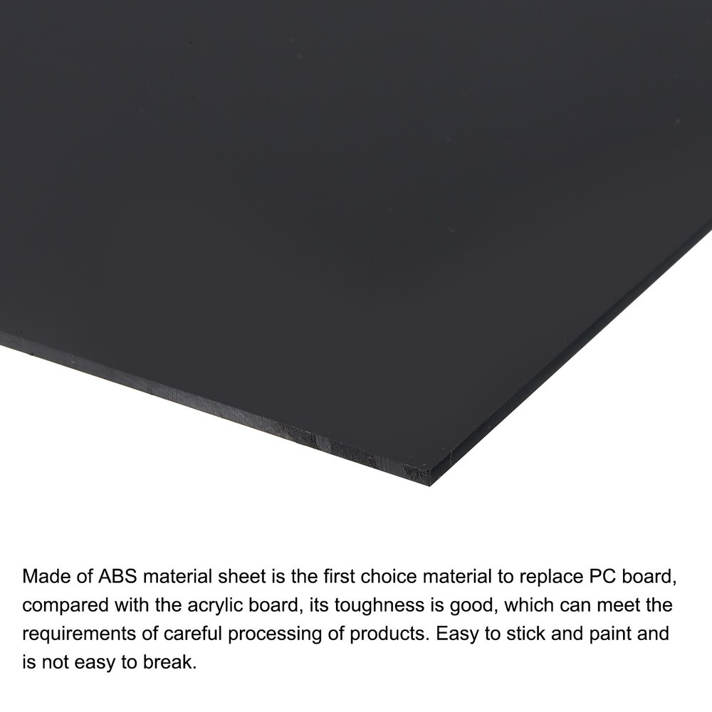 ABS Plastic Sheet 10" x 8" x 0.06" ABS Styrene Sheets Black 1 Pcs