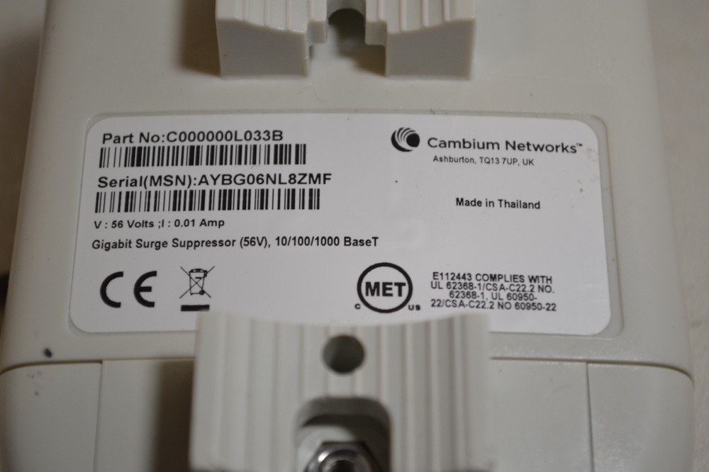 Cambium C000000L033B Gigabit Surge Suppressor (56V)