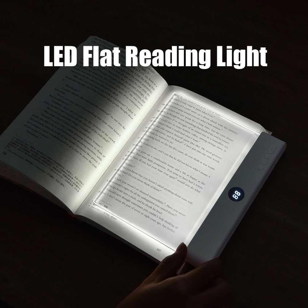 Book Reading LED Light Flat Panel Rechargeable Night Vision Dimmable Timer USB