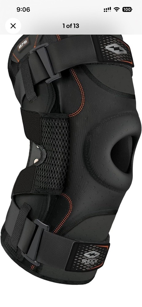 Shock Doctor Knee Brace Medium with Hinges & Side Stabilizers for Support