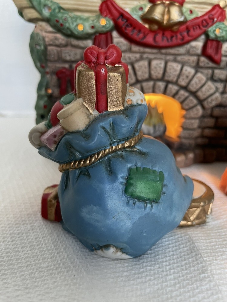 Vintage Fireplace Night Light Set With Original Box Works *READ*