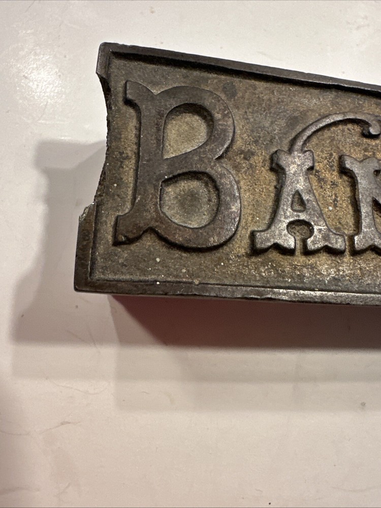Antique Cast Iron Paperweight...Bank Note
