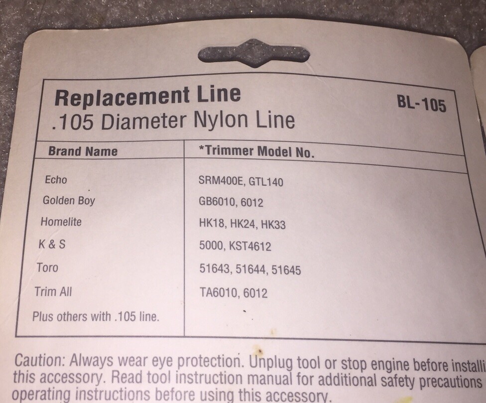 New In Pack Black & Decker .105 Replacement Line Trimmer 50 Ft Bl-105