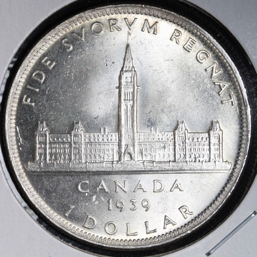 1939 Canada SILVER One Dollar E388 JUHP