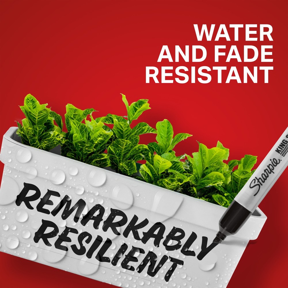 Sharpie King Size Permanent Markers, Large Chisel Tip, Black, 12 Count