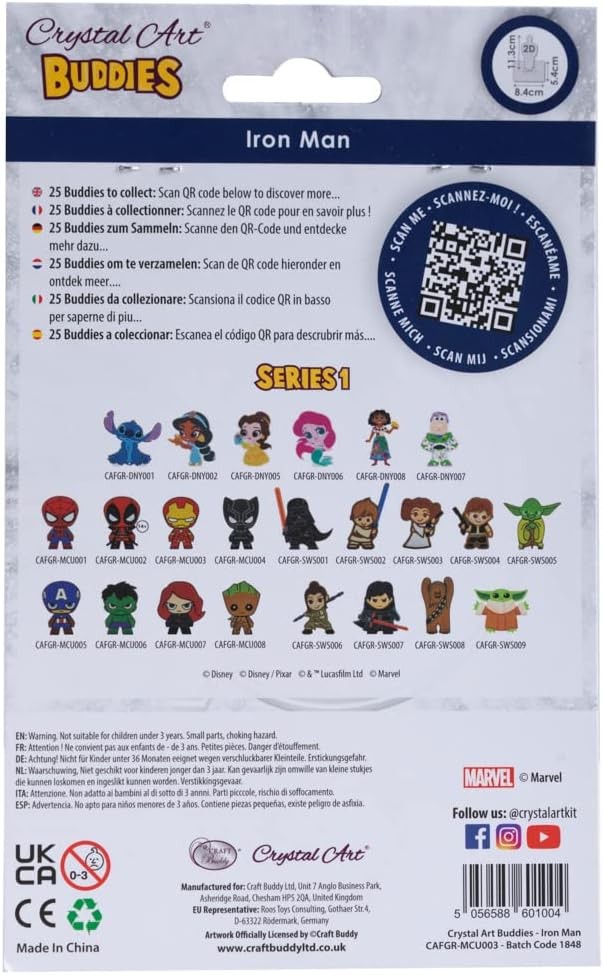 CRYSTAL ART Marvel Iron Man Diamant Figurenset