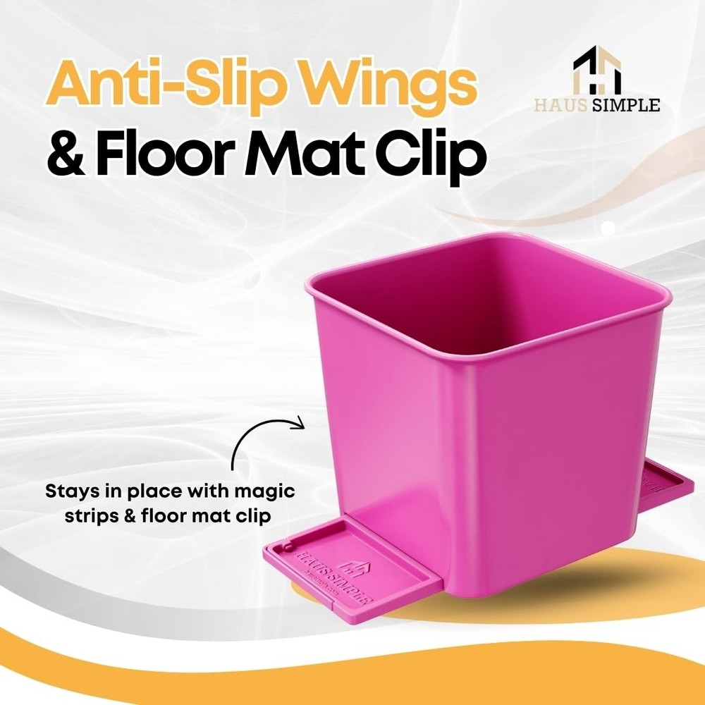 Car Trash Can for Vehicles Leakproof Compact Garbage Bin w/ Stability Flap, A...