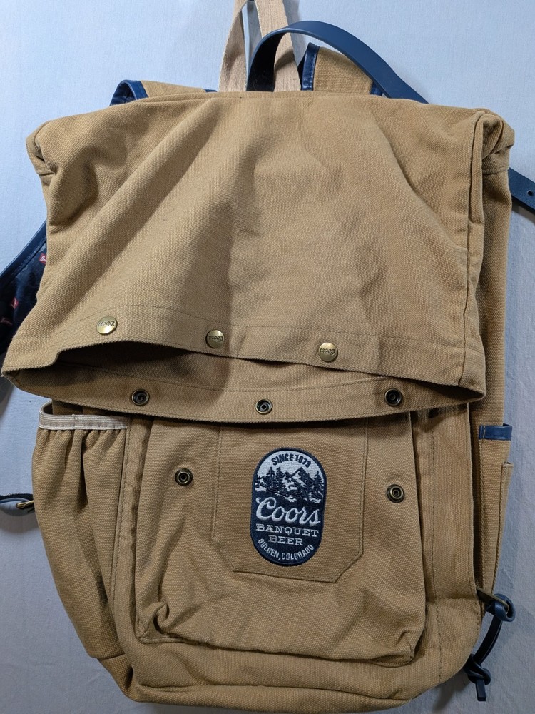 Coors Banquet Promo Backpack Multiple Pockets And Button Up
