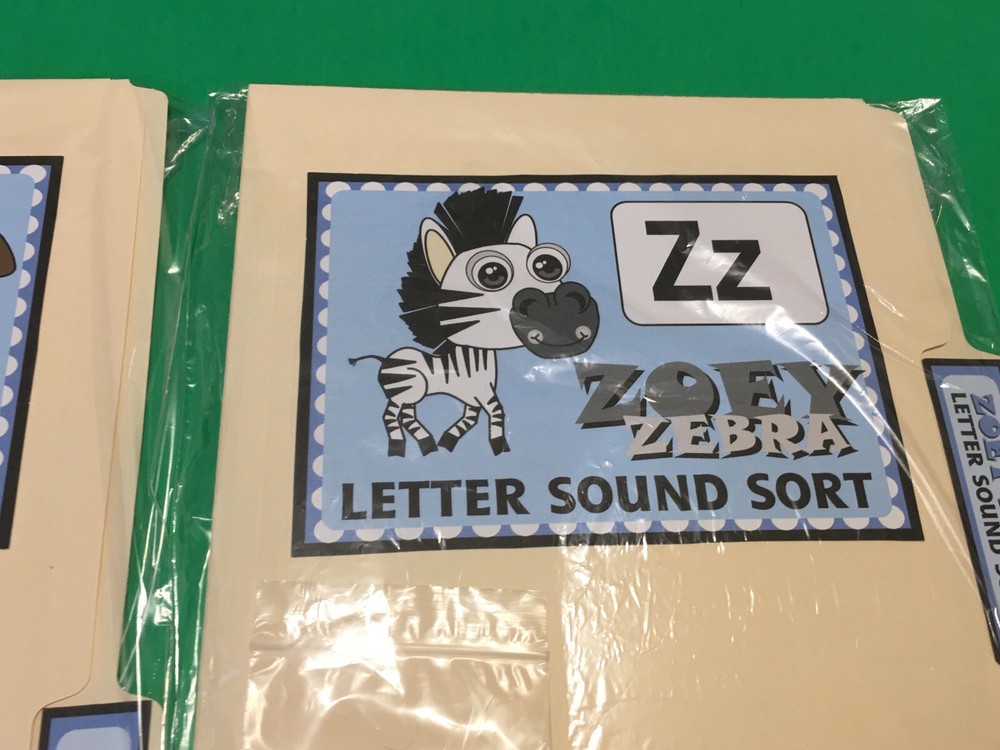 Zoe Zebra - Letter Zz - DIY File Folder game - Printed / Uncut