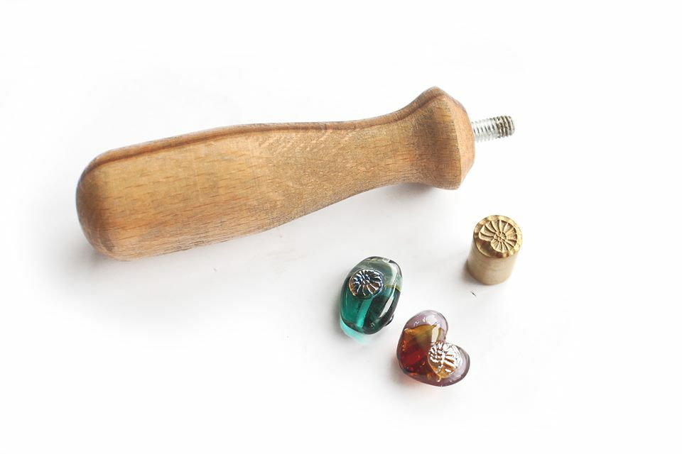 Ammonite Brass Mini Stamp Lampwork Tool