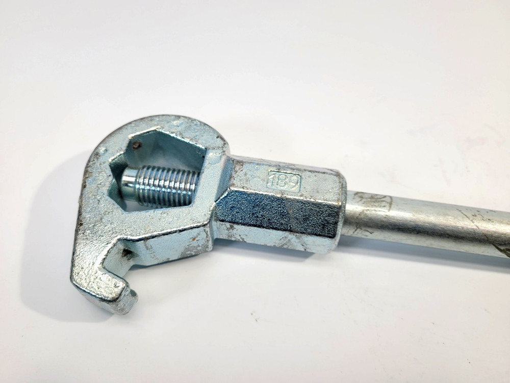 18" Dixon 189 Adjustable Fire Hydrant Wrench w Spanner Hook Pentagon Square Nuts