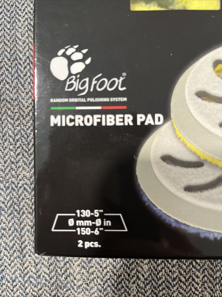 5" Rupes DA Medium Microfiber Polishing Pad 130mm 2 Pack Box
