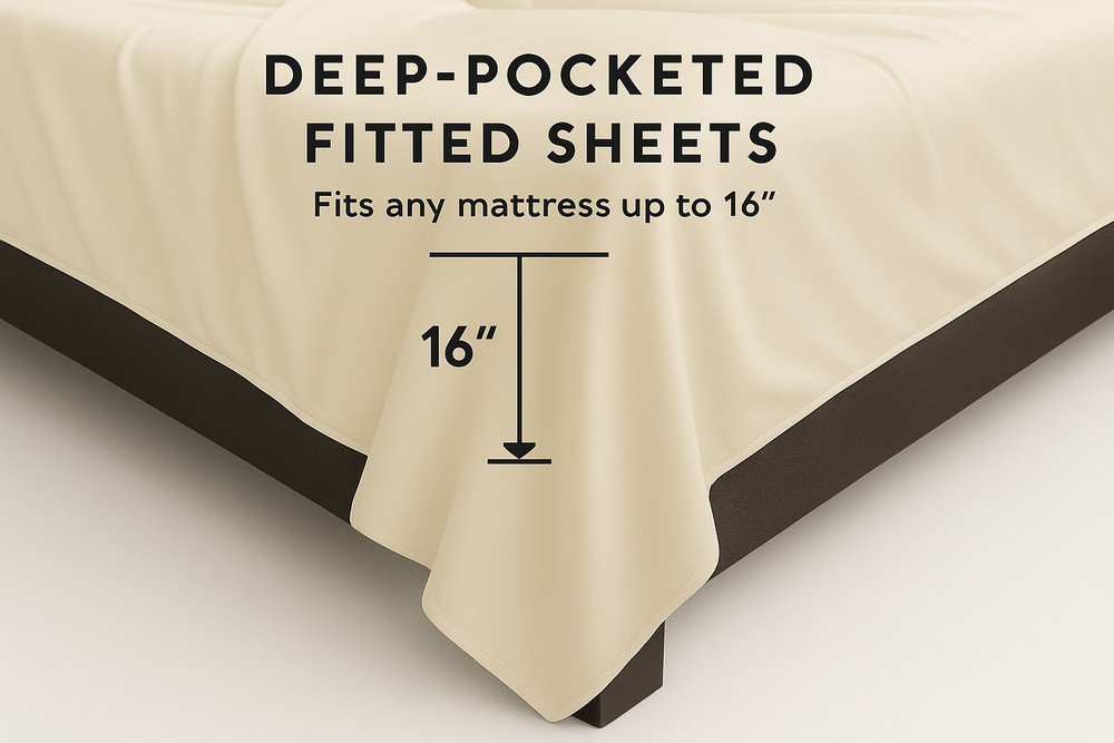 Bed Sheet Set 6 Piece - Soft, Breathable, & Deep Pocket. Bamboo Sheet Set