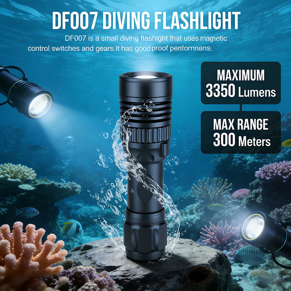 Trustfire DF007 Diving Flashlight 3350 Lumen 100Meter 3 Modes Scuba Dive Light