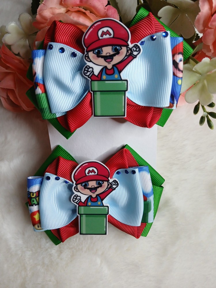 Hair Bows Set Mario