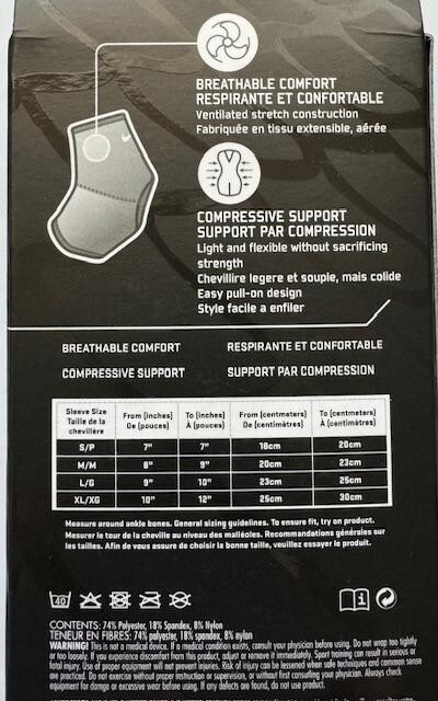 Nike Ankle Sleeve Adult Small Black Compressive Support
