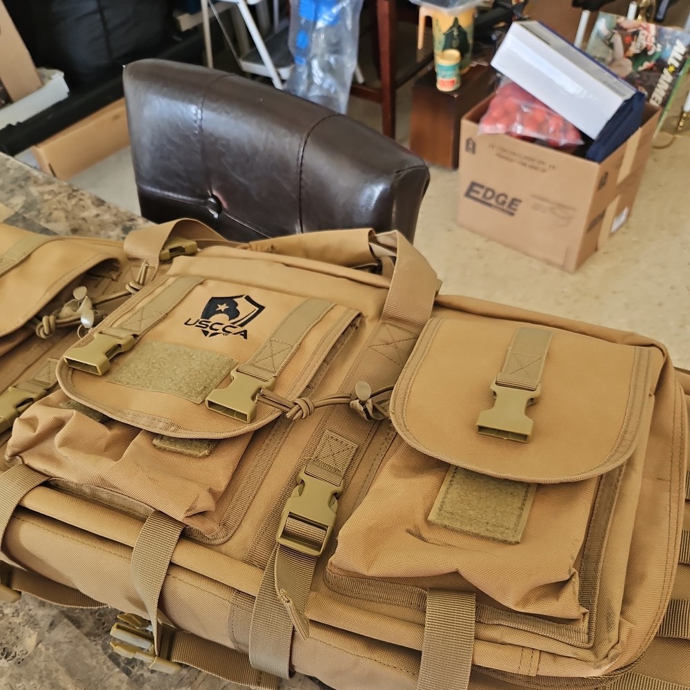 Tactical Double Rifle Case Hunting Storage Backpack, Khaki -