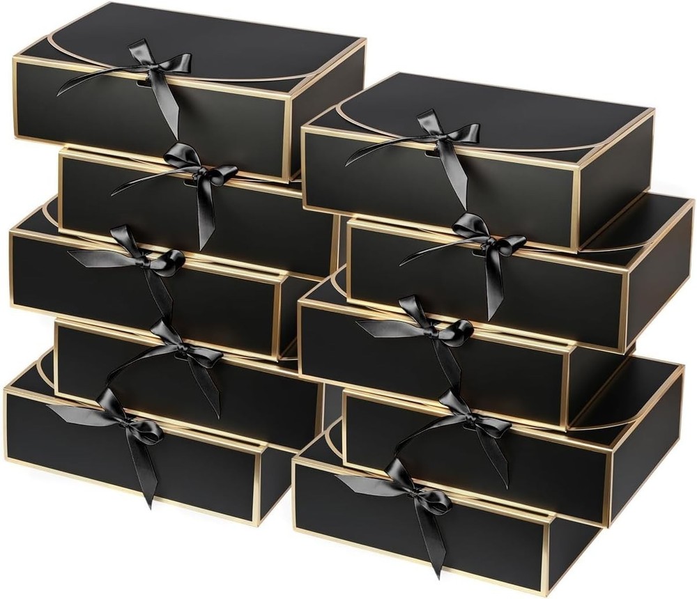 Matte 10-Pack Gift Boxes with Ribbons - Perfect for Special Events