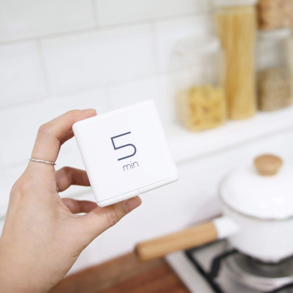 mooas Cube Timer (White), Timers Cube Flip Block Timers Productivity Gravity ...