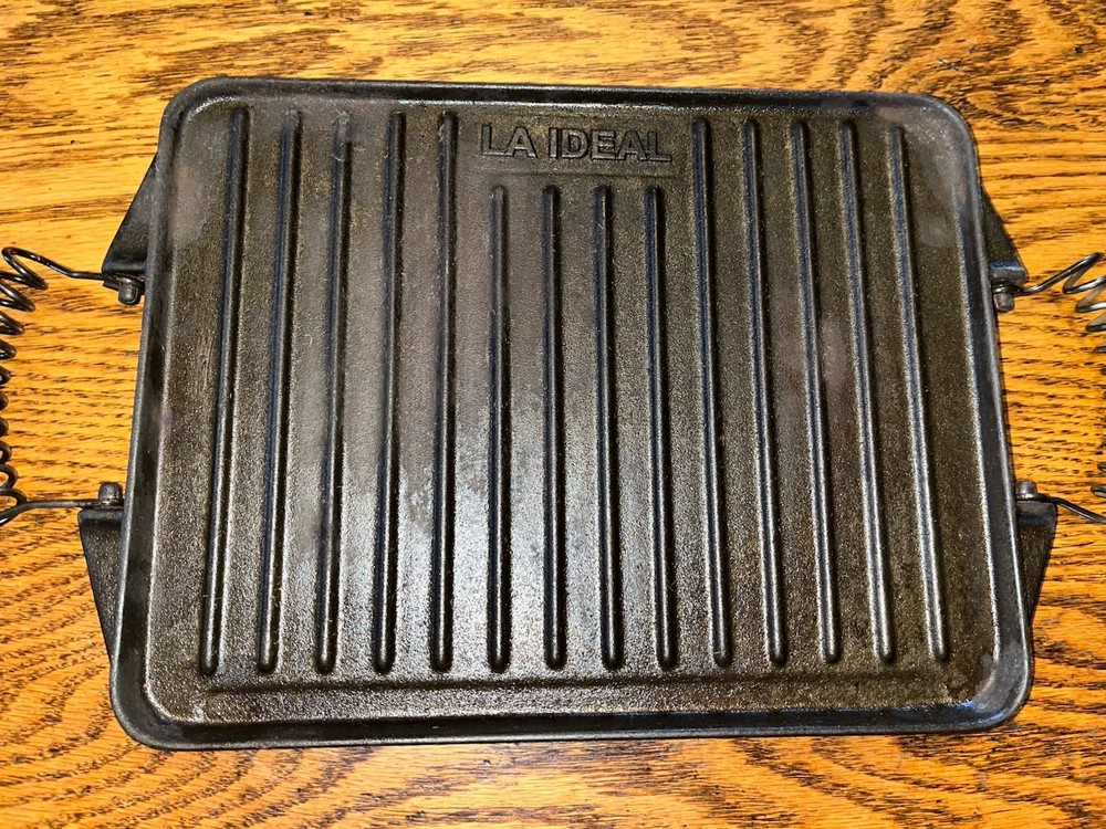 La IDEAL Cast iron Cookware Double Sided Rectangular Griddle