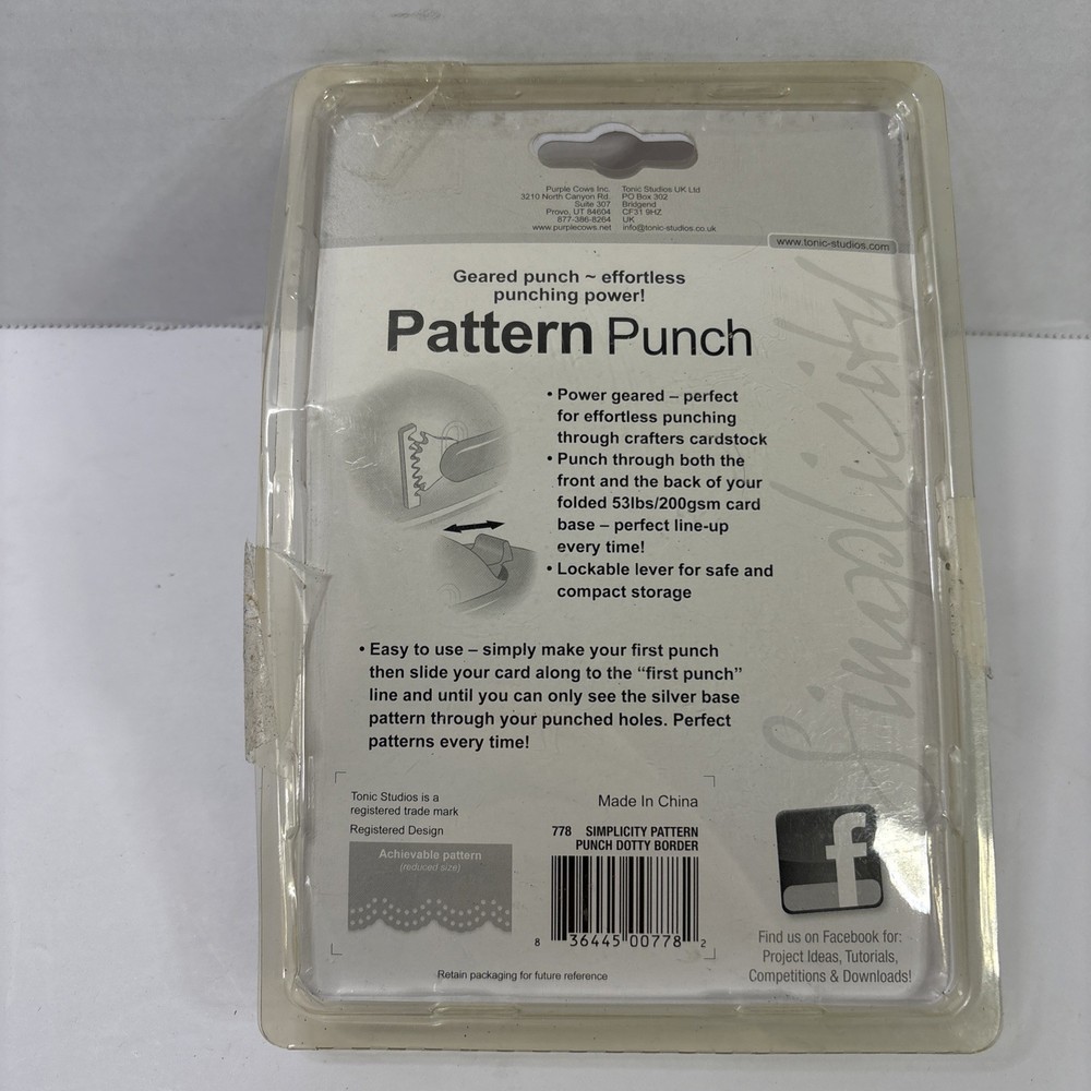 Tonic Studios Simplicity Pattern Paper Punch Doty Dot Lace Trim