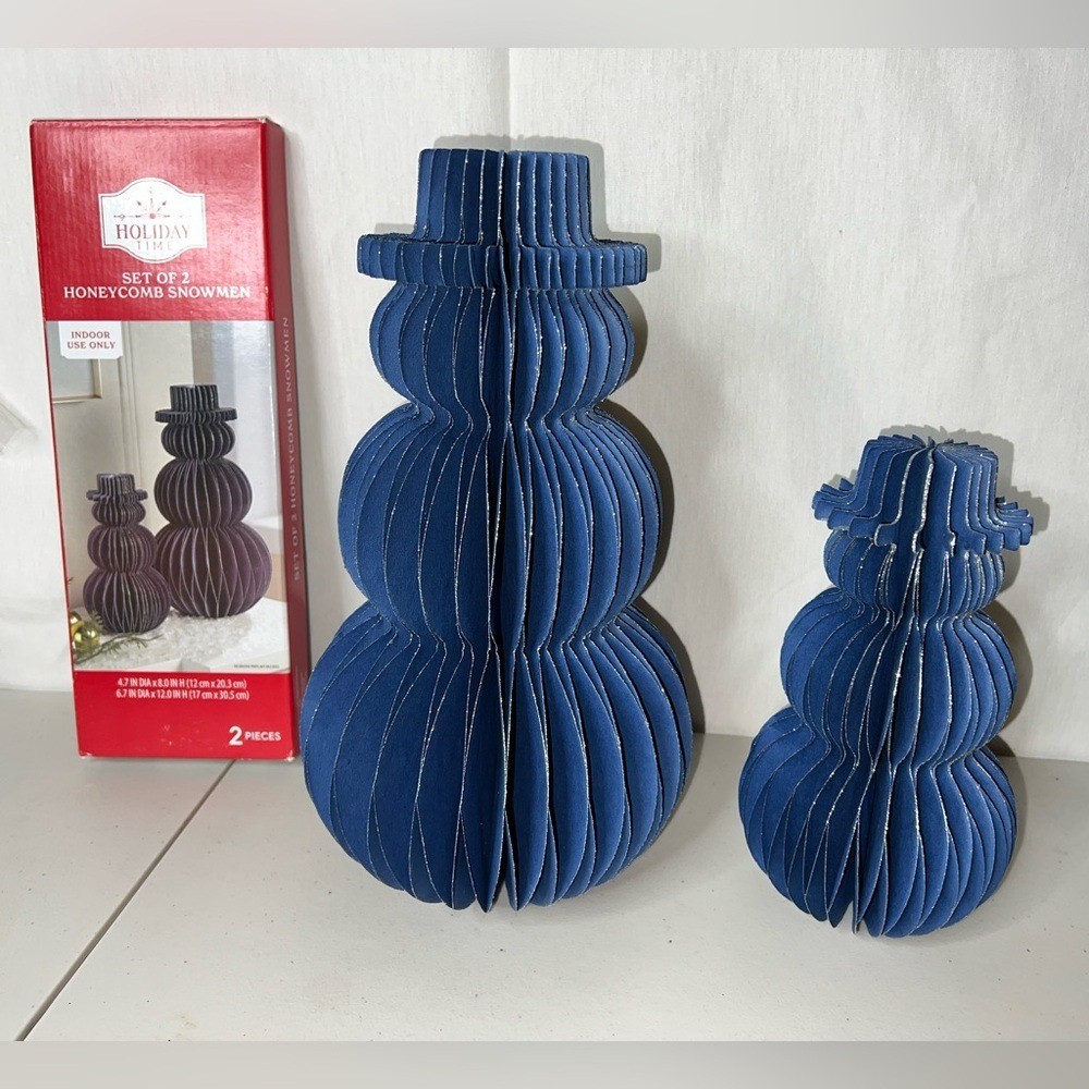 Holiday Time Black Honeycomb Snowmen Set