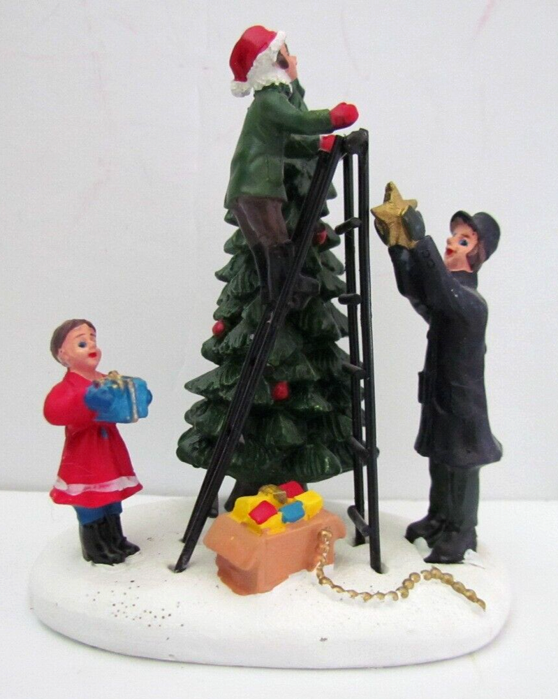 LEMAX Victorian Decorating The Christmas Tree w/Plastic Holder