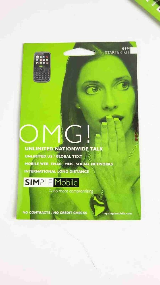 10 Pack Simple Mobile Commissionable Sim Card Full Size No Plan