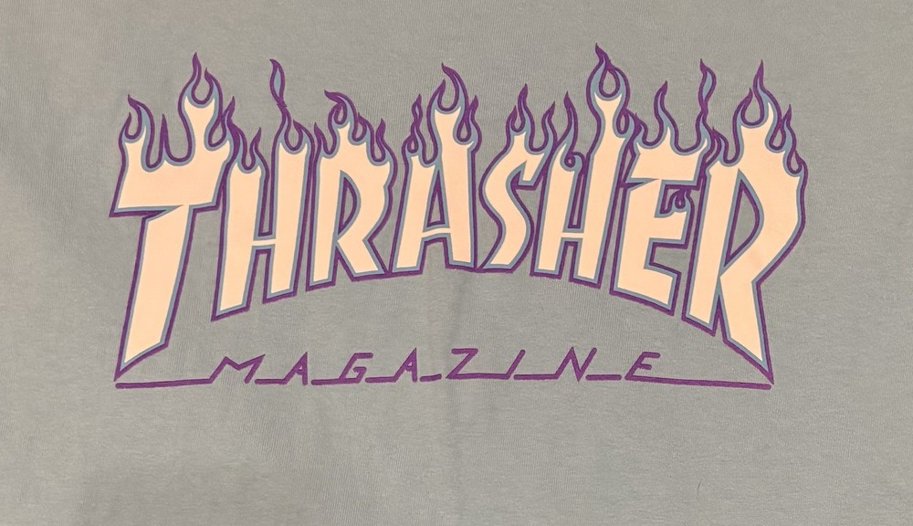 Thrasher Flame Sky Blue T Shirt