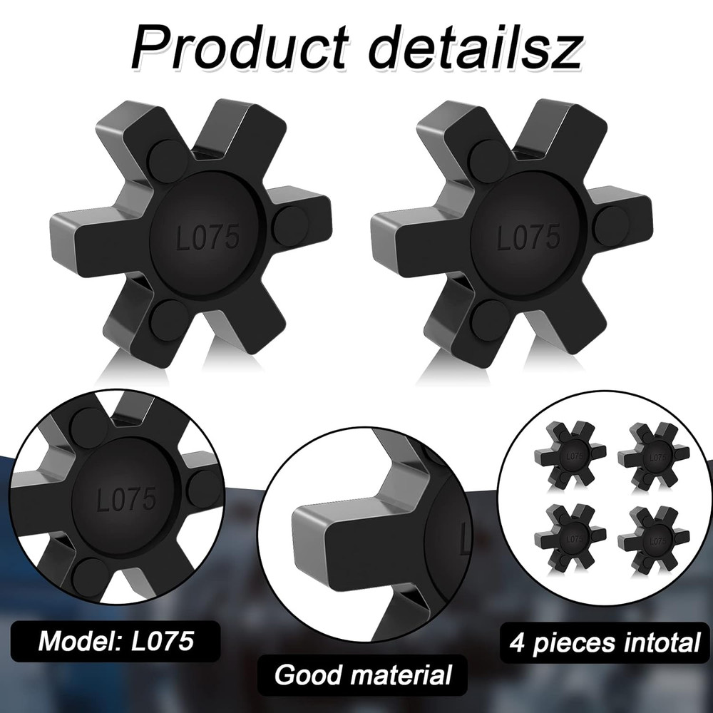 L075 Flexible NBR Rubber Spider Center Insert, 4 Pack Solid Coupling Pad Bumper