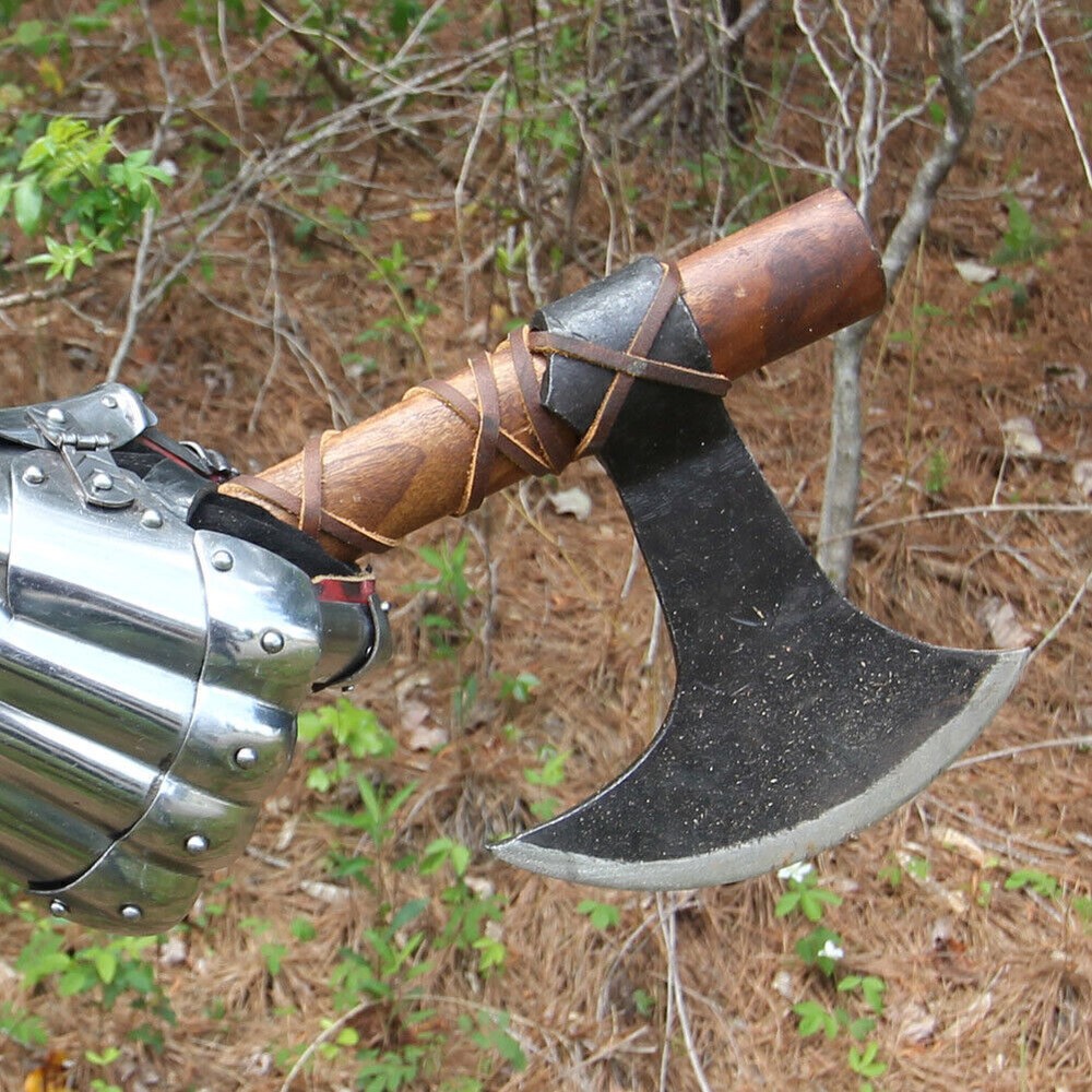 Hand Forged Viking Medieval Battle Axe | Fully Functional Terror Axe + Sheath