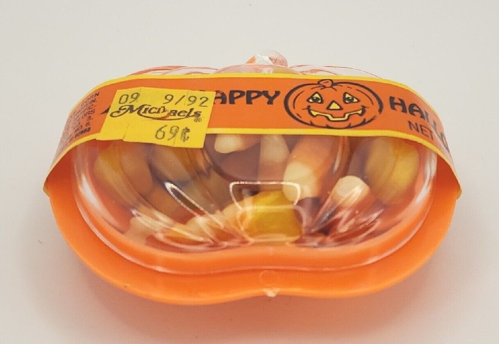 Vintage E Rosen Halloween Candy Container Pumpkin Candy Corn PB80