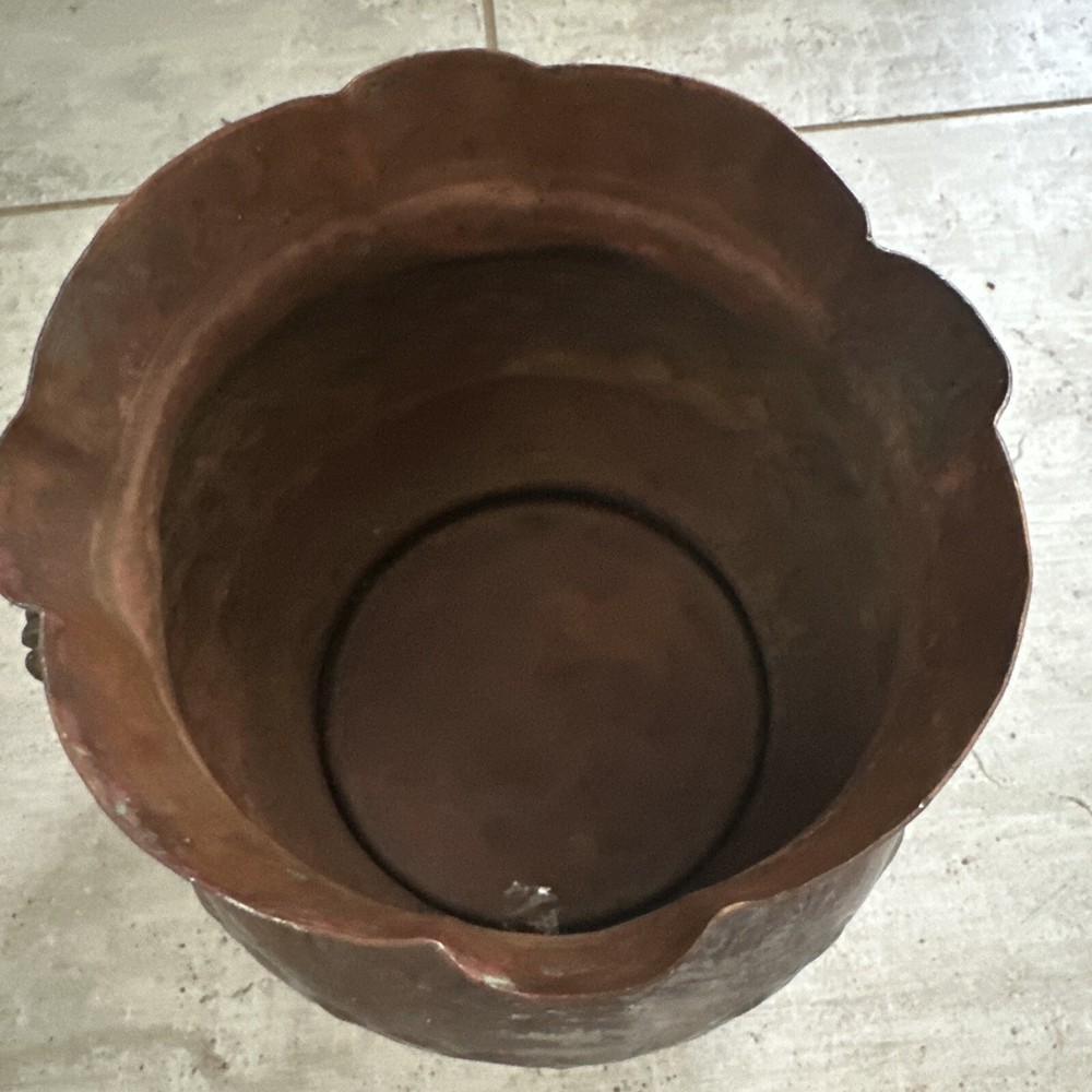 Antique Old Copper Decorative Bucket Planter