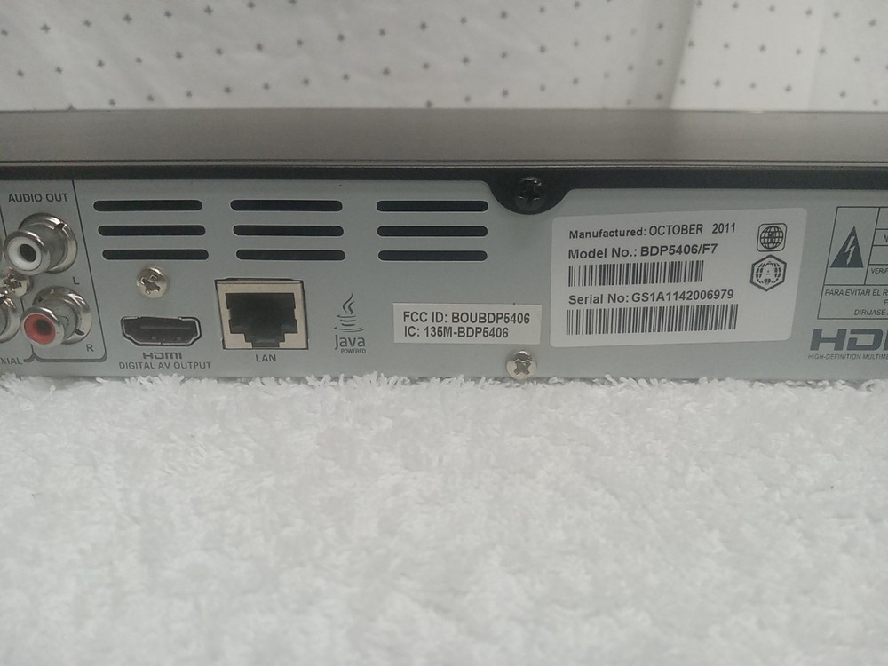 3D Blu-ray Player Phillips BDP5406/F7 Tested Working