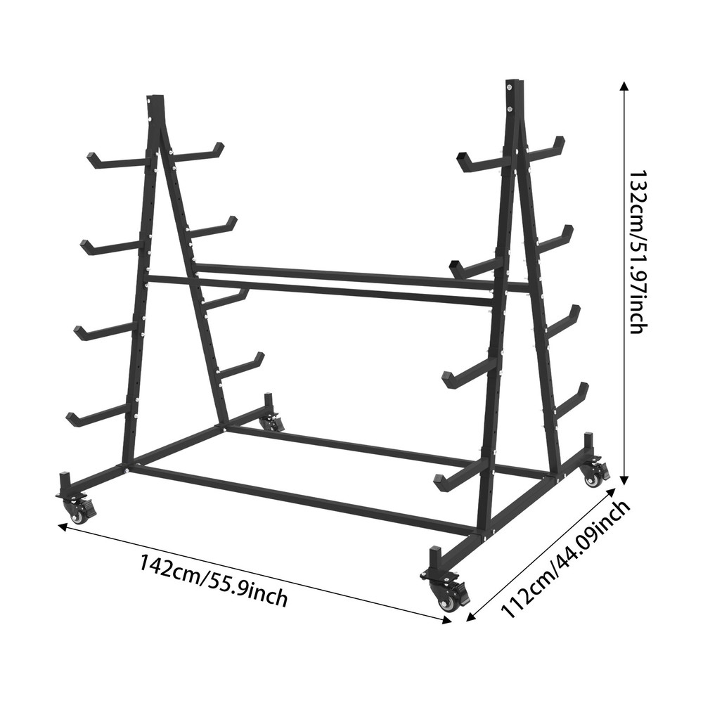 Horizontal Storage Rack w/Wheels Mobile Material Handling Conduit Pipe Rack