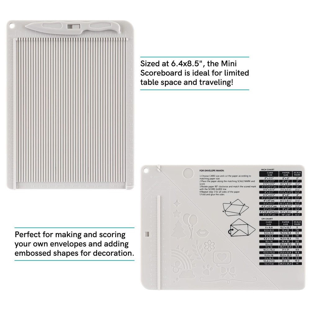 6.4"x 8.5" Mini Score Board Multi-Purpose Scoring Board Envelope Maker with B...