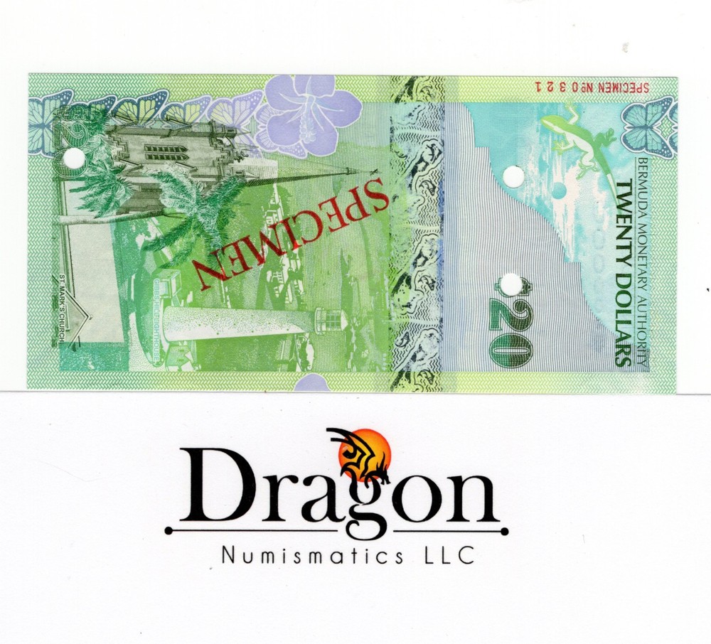 Bermuda - 20 Dollars 2009 UNC - Specimen Whistling frog